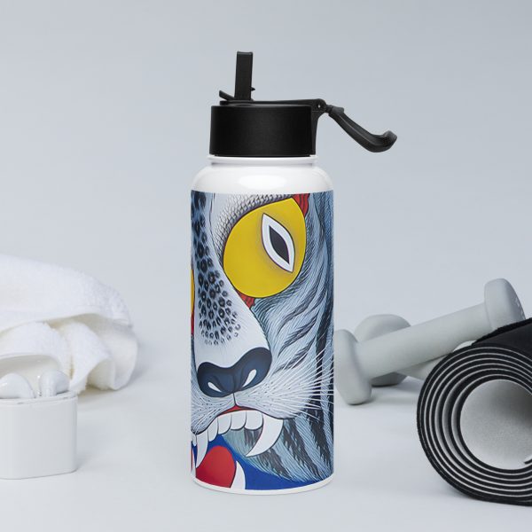 Stainless steel water bottle with a straw lid - Image 3