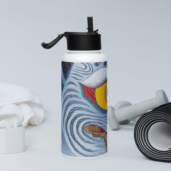 Stainless steel water bottle with a straw lid - Image 2